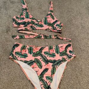 2X pink wrap bikini